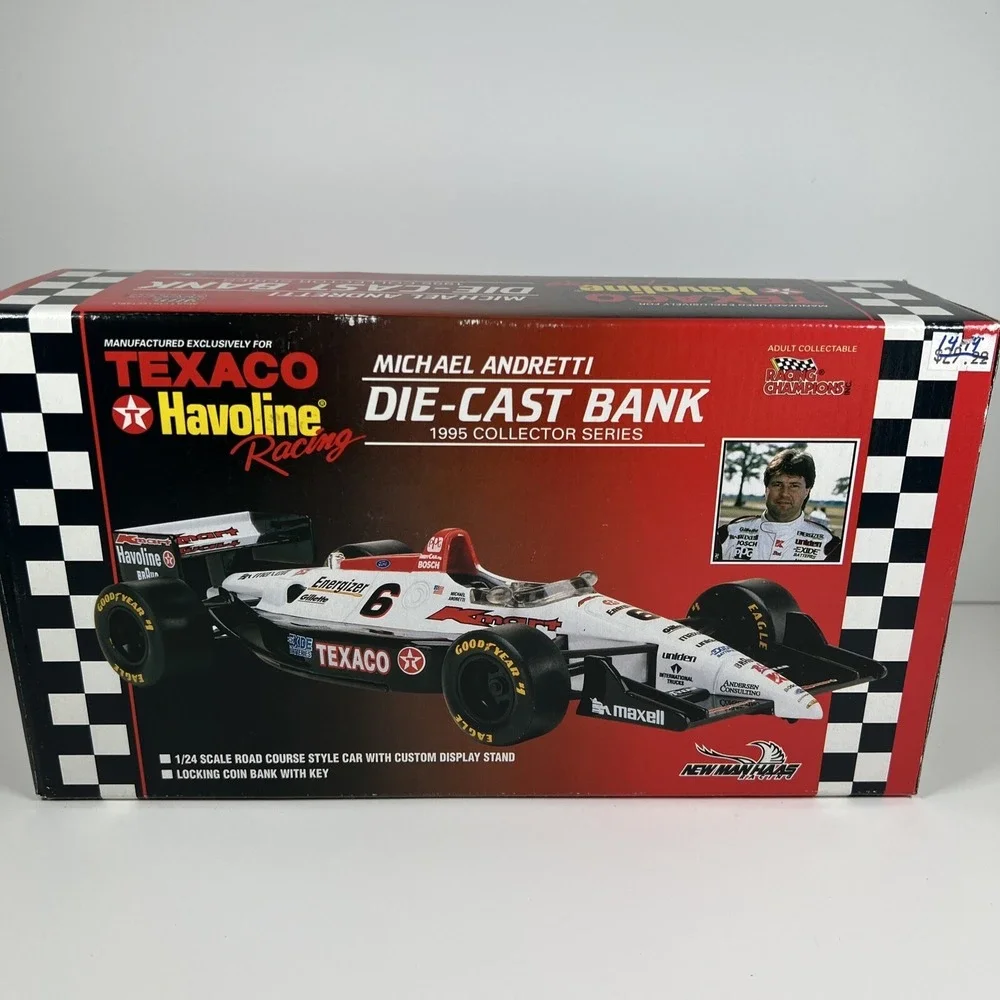 Michael Andretti 1995 Collectors Die‎ Cast Bank 1:24 Scale Texaco Havoline Car
